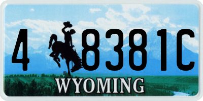 WY license plate 48381C