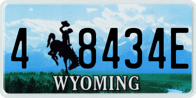 WY license plate 48434E