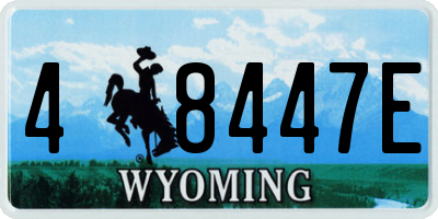 WY license plate 48447E