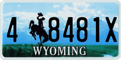 WY license plate 48481X