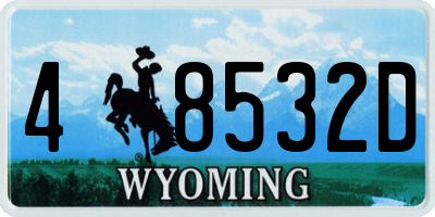 WY license plate 48532D