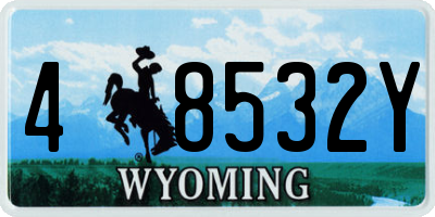 WY license plate 48532Y