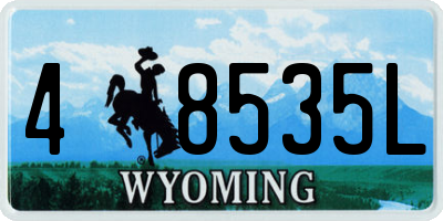 WY license plate 48535L