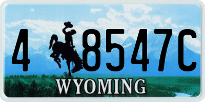 WY license plate 48547C