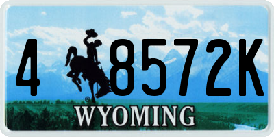 WY license plate 48572K