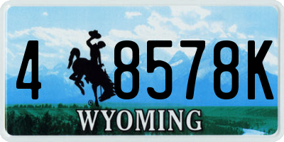 WY license plate 48578K