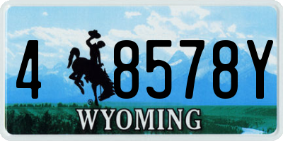 WY license plate 48578Y