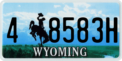 WY license plate 48583H