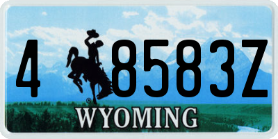 WY license plate 48583Z