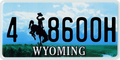 WY license plate 48600H
