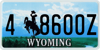 WY license plate 48600Z