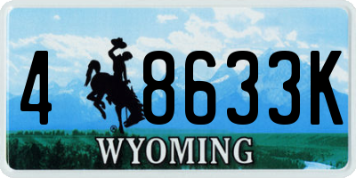WY license plate 48633K