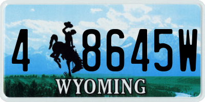 WY license plate 48645W