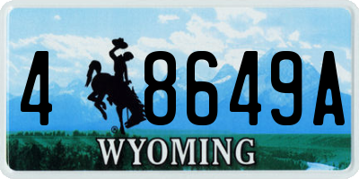 WY license plate 48649A