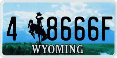WY license plate 48666F