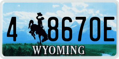 WY license plate 48670E