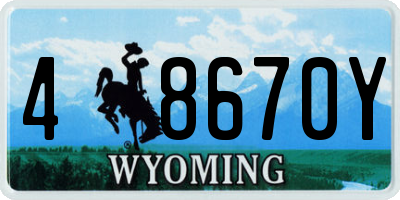 WY license plate 48670Y