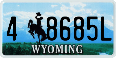 WY license plate 48685L