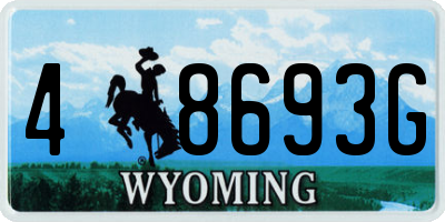 WY license plate 48693G