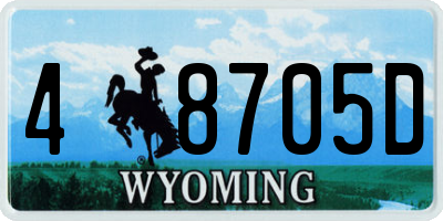 WY license plate 48705D