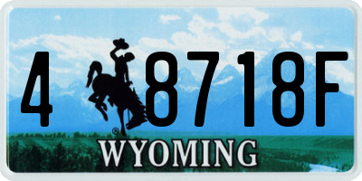 WY license plate 48718F