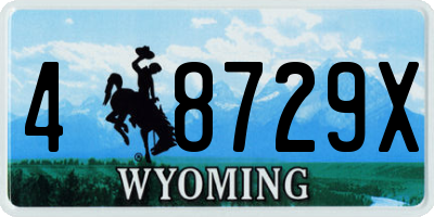 WY license plate 48729X