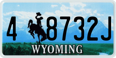 WY license plate 48732J