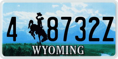WY license plate 48732Z