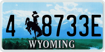 WY license plate 48733E