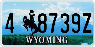 WY license plate 48739Z