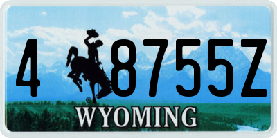 WY license plate 48755Z
