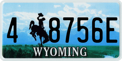 WY license plate 48756E
