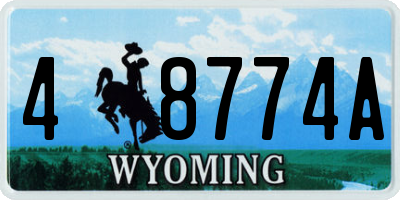 WY license plate 48774A