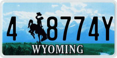 WY license plate 48774Y