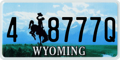 WY license plate 48777Q