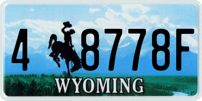 WY license plate 48778F