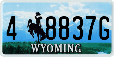 WY license plate 48837G