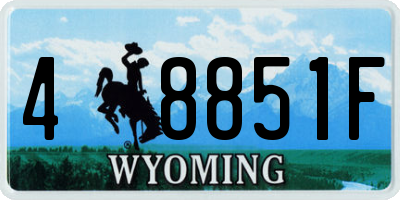 WY license plate 48851F
