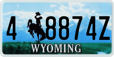 WY license plate 48874Z