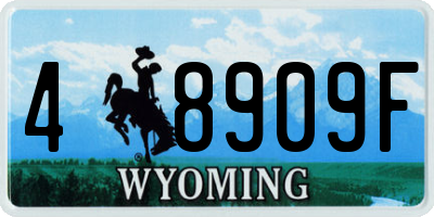 WY license plate 48909F