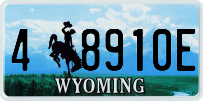 WY license plate 48910E