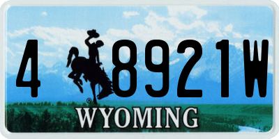 WY license plate 48921W