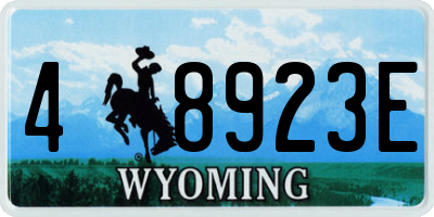 WY license plate 48923E