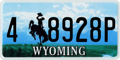 WY license plate 48928P
