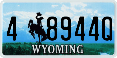 WY license plate 48944Q