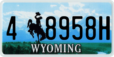 WY license plate 48958H