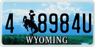 WY license plate 48984U