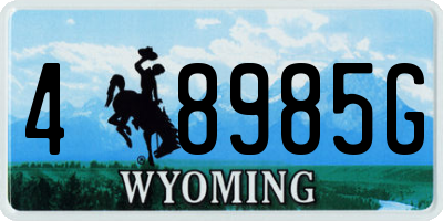 WY license plate 48985G