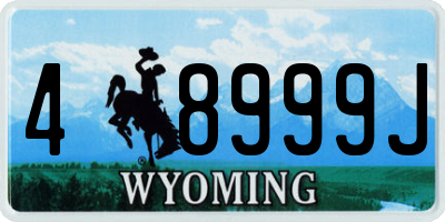 WY license plate 48999J