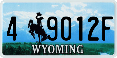 WY license plate 49012F